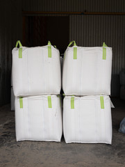 4 Jumbo bags that contain the rice , rice mill Thailand.