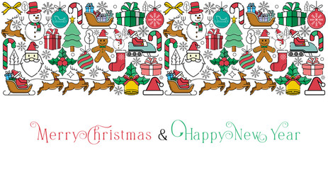 Merry Christmas and Happy New Year Cool Vector Background. Merry Christmas vector illustration isolated on white background. Christmas vector icon modern and simple flat symbol for graphic design reso