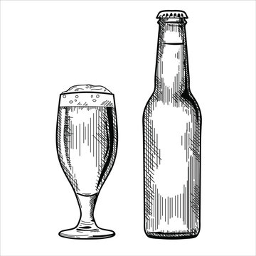 Hand drawn beer bottle Stock Vector by ©mart_m 426332274