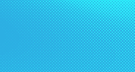 Blue halftone pop art background abstract vector comics style blank layout template with clouds beams and isolated dots pattern. For sale banner for your designe 1960s. with copy space eps10