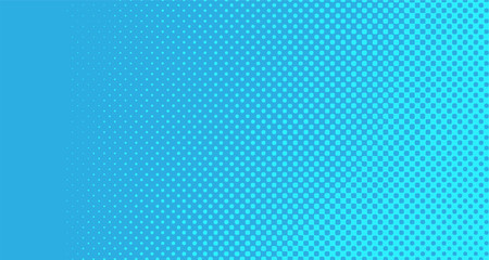 Blue halftone pop art background abstract vector comics style blank layout template with clouds beams and isolated dots pattern. For sale banner for your designe 1960s. with copy space eps10