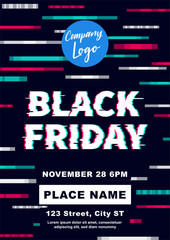 Black Friday a4 Flyer Banner poster template vector illustration offer holiday greeting card