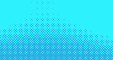 Blue halftone pop art background abstract vector comics style blank layout template with clouds beams and isolated dots pattern. For sale banner for your designe 1960s. with copy space eps10