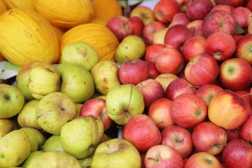 Naklejka na ściany i meble closeup of apples exposed to the market