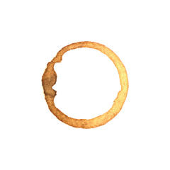 Coffee cup stain or paper mark circle. Brown colorful vector.