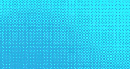 Blue halftone pop art background abstract vector comics style blank layout template with clouds beams and isolated dots pattern. For sale banner for your designe 1960s. with copy space eps10