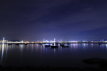 coastline at night