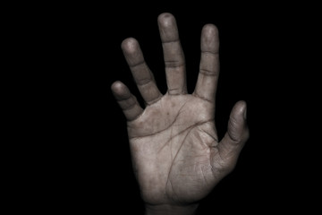 Fototapeta premium horrible ghost hand in the darkness
