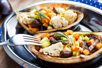 baked eggplant with vegetables