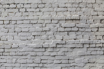 Background brick wall painted with white paint