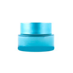 Blue Cosmetic Jar with Lid for Cream or Gel Mockup