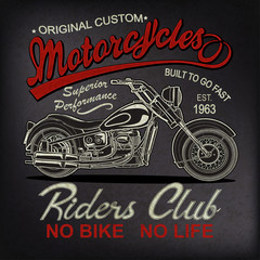 Vintage  motorcycle  poster , t-shirt  print.