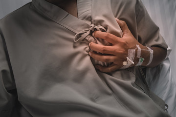 man having heart attack .Healthcare and medical concept.