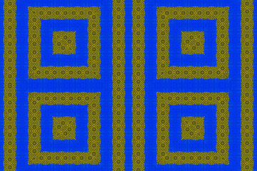 Blue and yellow African fabric 