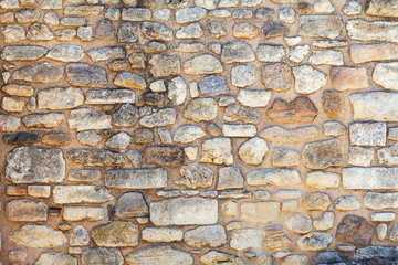 very old stone wall of stones, background