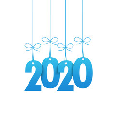 2020 suspended on white background