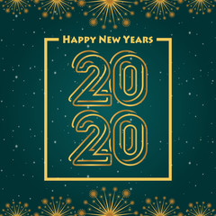 Fototapeta na wymiar Happy new year 2020 green gradation background
