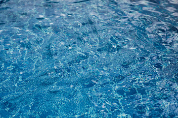 blue water in swimming pool