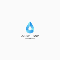 Water drop logo with abstract shape logo icon design template vector illustration