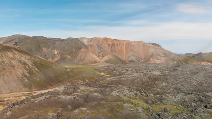 Fototapeta na wymiar Amazing aerial view of beauful Iceland landscape in summer season