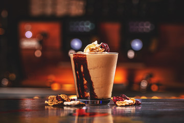 Chocolate frappe with ice cream