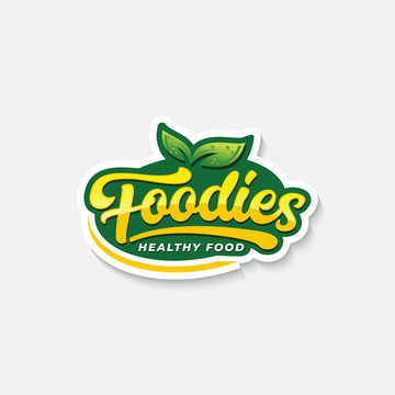foodies typography logo premium vector