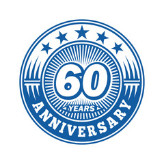 60 years logo. Sixty years anniversary celebration logo design. Vector and illustration.