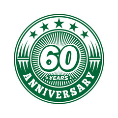60 years logo. Sixty years anniversary celebration logo design. Vector and illustration.