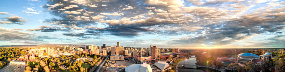 Obraz premium Amazing aerial panorama of Adelaide from drone, Australia