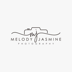 initial mj feminine logo collections template vector