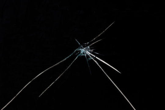 abstraction crack on broken glass and mirror on an isolated background