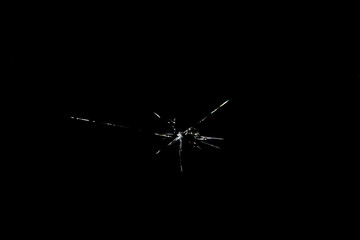 abstraction crack on broken glass and mirror on an isolated background