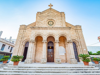 Fototapeta na wymiar Salento, Apulia, church of Cristo Re, Santa Maria di Leuca in southern of Italy. Salento landscape combines a wide variety of environments, highlands and sea, woods and caves.