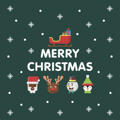 Merry christmas illustration with flat icon vector