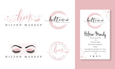 eyelashes feminine logo collections template premium vector