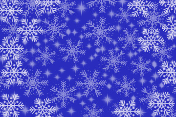 White snowflakes beautiful on a blue background