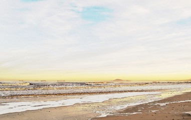 Seascape on the Atlantic ocean at sunrise