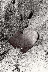 paper bright heart buried in the ground