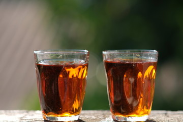 glass of whisky on table