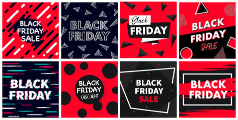 Black Friday Flyer Banner poster template vector illustration Background greeting card set pack