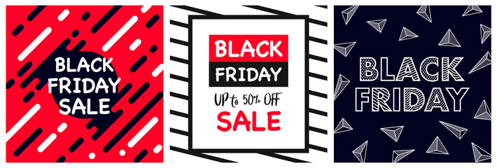 Black Friday Flyer Banner poster template vector illustration Background greeting card set pack