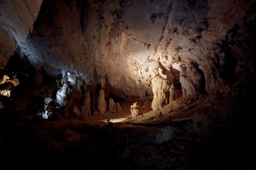 Fototapeta na wymiar Rock formations in cave