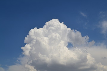 Clouds captured in daytime, with blue sky background.