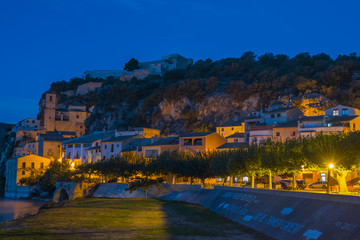 Fototapeta na wymiar Sunrise at Miravet, Mediterranean town, Tarragona. Spain