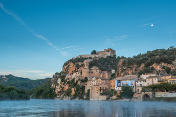Sunrise at Miravet, Mediterranean town, Tarragona. Spain