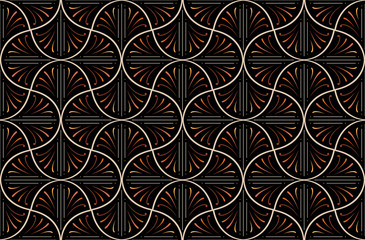 Vector abstract arabesque seamless pattern. Geometric classic background. Vintage art deco texture.