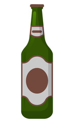 Bottle of alcohol drink, element of celebration party, toast symbol. Alcoholic beverage cognac and wine or champagne and rum, ale or gin, whiskey, pub object, entertainment strong drinks vector