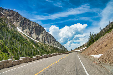 Road through Yellowstone National Park, Wyoming