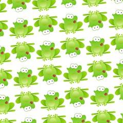 The Amazing of Cute Green Frog Illustration, Cartoon Funny Character in the Colorful Background, Pattern Wallpaper