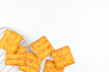 Sugar crackers on white background.